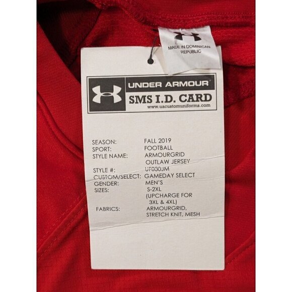 Under Armour Maryland Football Jersey Large Armourgrid Outlaw Custom Red #22 - Picture 3 of 16